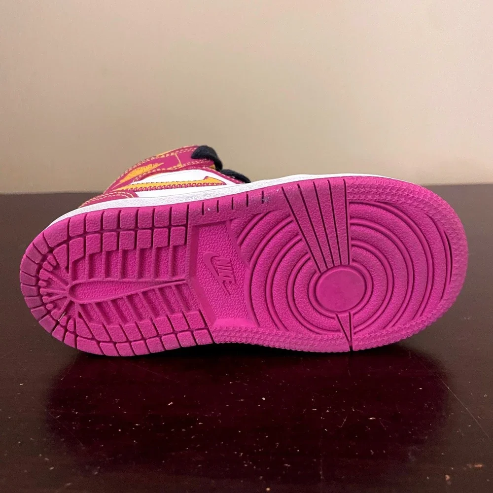 Jordan 1 Mid Dia‎ de los Muertos Familia Fuchsia Gold DC0501-100 Toddler Size 8C